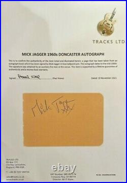 1960'S THE ROLLING STONES MICK JAGGER SIGNED AUTOGRAPHED 4x6 ALBUM PAGE PSA COA