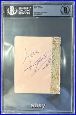 1960's The Rolling Stones Keith Richards Signed Autographed Album Page Beckett