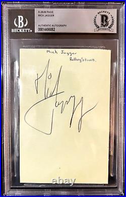 1960's The Rolling Stones Mick Jagger Signed Autographed Album Page Beckett Coa