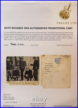 1963 The Rolling Stones Keith Richards Signed Autographed Promo Card Psa/dna Coa
