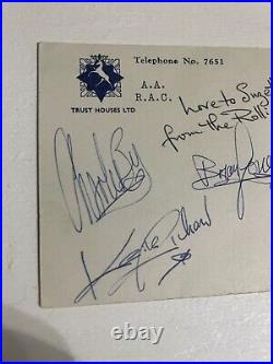 1963 The Rolling Stones Postcard Autographed Wyman Jones Jagger Richards Watts