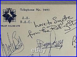 1963 The Rolling Stones Postcard Autographed Wyman Jones Jagger Richards Watts