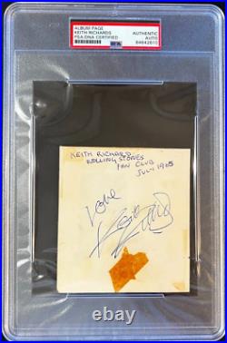 1965 The Rolling Stones Keith Richards Signed Autographed Album Page Psa Slab