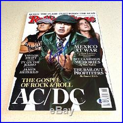 ACDC ANGUS MALCOLM YOUNG BRIAN signed autographed ROLLING STONE MAGAZINE BECKETT