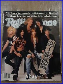 AXL ROSE and SLASH GUNS N ROSES AUTOGRAPHED SIGNED 1991 ROLLING STONE MAGAZINE
