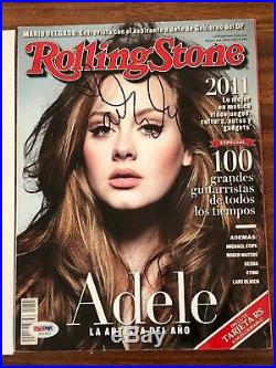 Adele Adkins Signed Autographed Rolling Stone Magazine Rare 19 21 25 Psa Loa