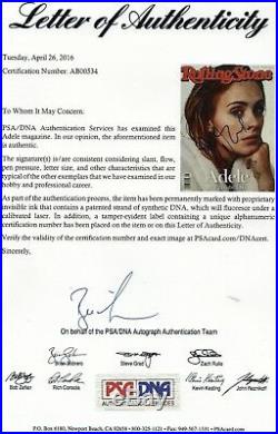 Adele Adkins Signed Rolling Stone Magazine PSA DNA COA LOA Autograph #AB00534