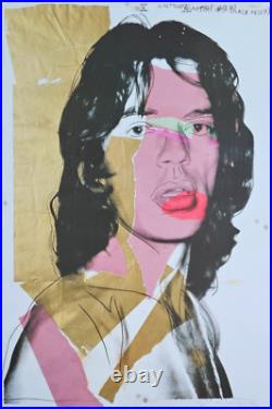 Andy Warhol Mick Jagger 1975 Rolling Stones Original Poster Pop Art Print Signed Andy Warhol Mick Jagger 1975 Rolling Stones Original Poster Pop Art Print Signed