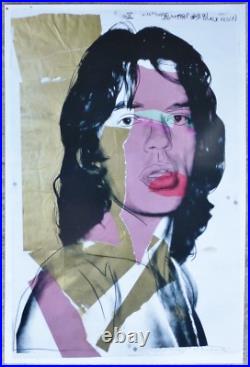 Andy Warhol Mick Jagger 1975 Rolling Stones Original Poster Pop Art Print Signed Andy Warhol Mick Jagger 1975 Rolling Stones Original Poster Pop Art Print Signed