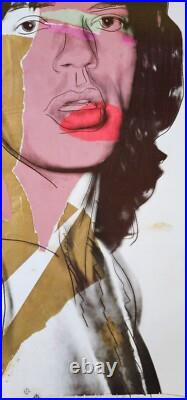 Andy Warhol Mick Jagger 1975 Rolling Stones Original Poster Pop Art Print Signed Andy Warhol Mick Jagger 1975 Rolling Stones Original Poster Pop Art Print Signed