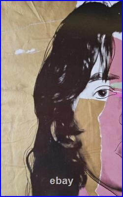 Andy Warhol Mick Jagger 1975 Rolling Stones Original Poster Pop Art Print Signed Andy Warhol Mick Jagger 1975 Rolling Stones Original Poster Pop Art Print Signed