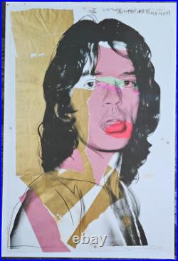 Andy Warhol Mick Jagger 1975 Rolling Stones Original Poster Pop Art Print Signed Andy Warhol Mick Jagger 1975 Rolling Stones Original Poster Pop Art Print Signed