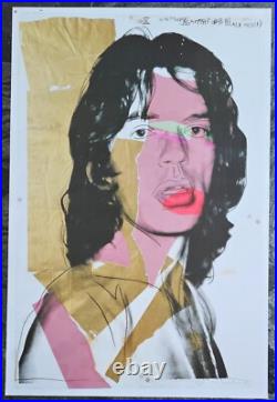 Andy Warhol Mick Jagger 1975 Rolling Stones Original Poster Pop Art Print Signed Andy Warhol Mick Jagger 1975 Rolling Stones Original Poster Pop Art Print Signed