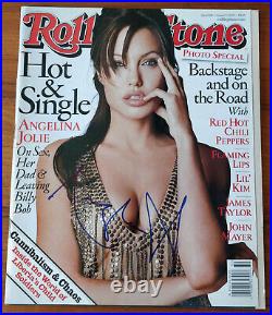 Angelina Jolie Signed Rolling Stone Magazine 8/2003 COA Signatures. Com