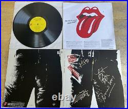 Authentic Rolling Stones Signed Lp Record & Cover 5 Autographed Sticky Fingers