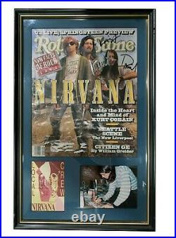 Autographed Kurt Cobain, Dave Grohl, Nirvana Rolling Stone Cover