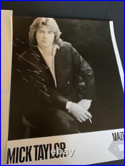 Autographed Photo B&W 7x9 Of Mick Taylor Of The Rolling Stones With Certificate