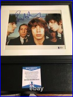 Autographed Ronnie Wood Rolling Stones 8x10 photo Framed Beckett signed