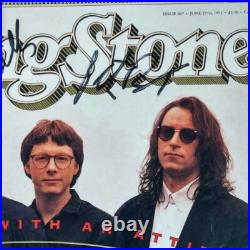 Autographs of band REM Members on Cover of Rolling Stones Autographs of band REM Members on Cover of Rolling Stones