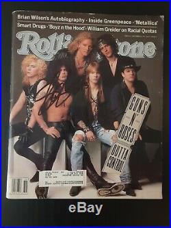 Axl Rose Slash Of Guns N Roses Autographed Signed 1991 Rolling Stone Magazine
