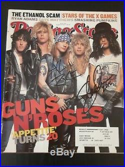 Axl Rose Slash Of Guns N Roses Autographed Signed Rolling Stone Magazine Rare