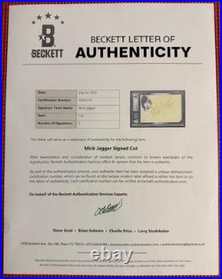 BECKETT slabbed & signed MICK JAGGER autographed 5x 7 LARGE CUT Rolling Stones