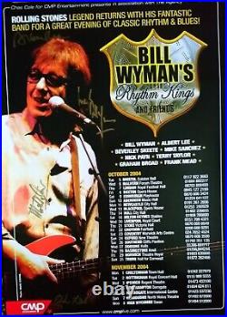 BILL WYMAN HAND SIGNED by 5 Members CONCERT POSTER UK TOUR 2004 Rolling Stones