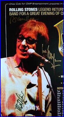 BILL WYMAN HAND SIGNED by 5 Members CONCERT POSTER UK TOUR 2004 Rolling Stones