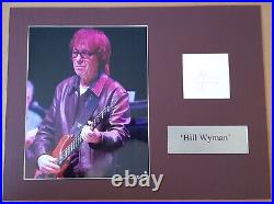BILL WYMAN Signed 16x12 Photo Display THE ROLLING STONES COA