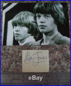 BRIAN JONES (1942 1969) SCARCE AUTOGRAPH ON PAGE 1960s ROLLING STONES FOUNDER