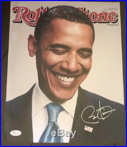 Barack Obama Signed 11x14 Color Photograph US PRESIDENT ROLLING STONES JSA RARE