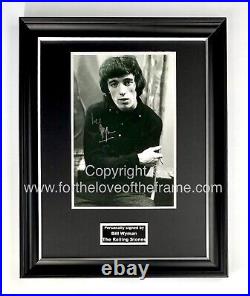 Bill Wyman Hand Signed The Rolling Stones Photo in Luxury Wooden Display & COA