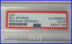 Bill Wyman ROLLING STONES Signed Autograph Auto 3x5 Index Card Page Cut Slab PSA