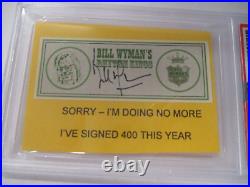 Bill Wyman Rolling Stones Bass Autographed Rhythem Kings Card PSA Slab #84688583