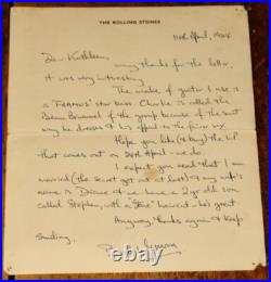 Bill Wyman Rolling Stones Handwritten Signed Letter To A Fan Circ 1964 Uacc Racc