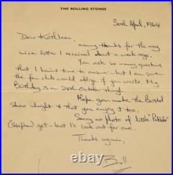 Bill Wyman Rolling Stones Handwritten Signed Letter To Fan Circ 1964 Uacc Racc 2 Bill Wyman Rolling Stones Handwritten Signed Letter To Fan Circ 1964 Uacc Racc 2