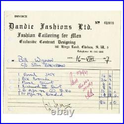 Bill Wyman Signed 1967 Dandie Fashions Ltd. Invoice Bill Wyman Archive (UK)