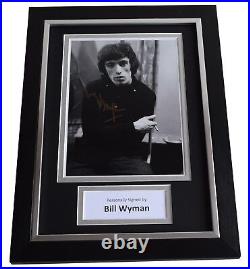 Bill Wyman Signed A4 FRAMED Autograph Photo Display Rolling Stones Music COA