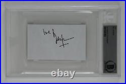 Bill Wyman Signed Slabbed 2.25x3.75 Index Card Cut The Rolling Stones COA