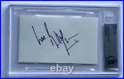 Bill Wyman signed index card the rolling stones autograph beckett slabbed