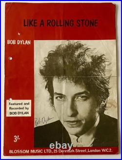 Bob Dylan Signed Autograph Like A Rolling Stone (1965) Vintage Music Sheet