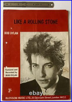 Bob Dylan Signed Autograph Like A Rolling Stone (1965) Vintage Music Sheet