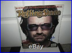 Bono Signed Rolling Stone U2 Magazine Edge Adam Clayton Rock Autograph Proof
