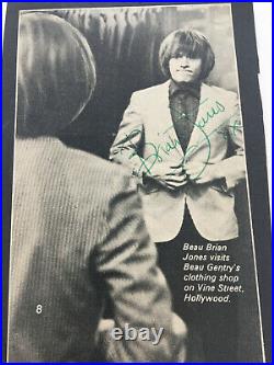 Brian Jones Rolling Stones Signed Autograph Rare Magazine Page Psa Dna Loa