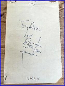 Brian Jones Rolling Stones Signed Vintage 1960s Autographed Page