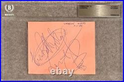 CHARLIE WATTS Autograph Signed ALBUM PAGE ROLLING STONES 1986 BECKETT CERTIFIED