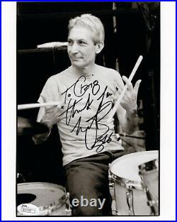 CHARLIE WATTS HAND SIGNED 8x10 PHOTO ROLLING STONES DRUMMER TO CRAIG JSA