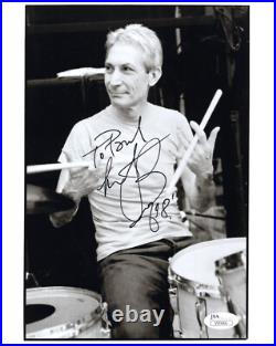 CHARLIE WATTS HAND SIGNED 8x10 PHOTO ROLLING STONES DRUMMER TO PAUL JSA