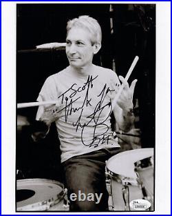 CHARLIE WATTS HAND SIGNED 8x10 PHOTO THE ROLLING STONES TO SCOTT JSA