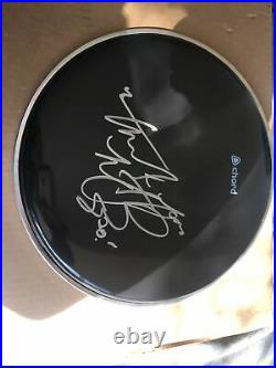 CHARLIE WATTS HAND SIGNED AUTOGRAPH DRUMSKIN. THE ROLLING STONES 12 Inch Skin